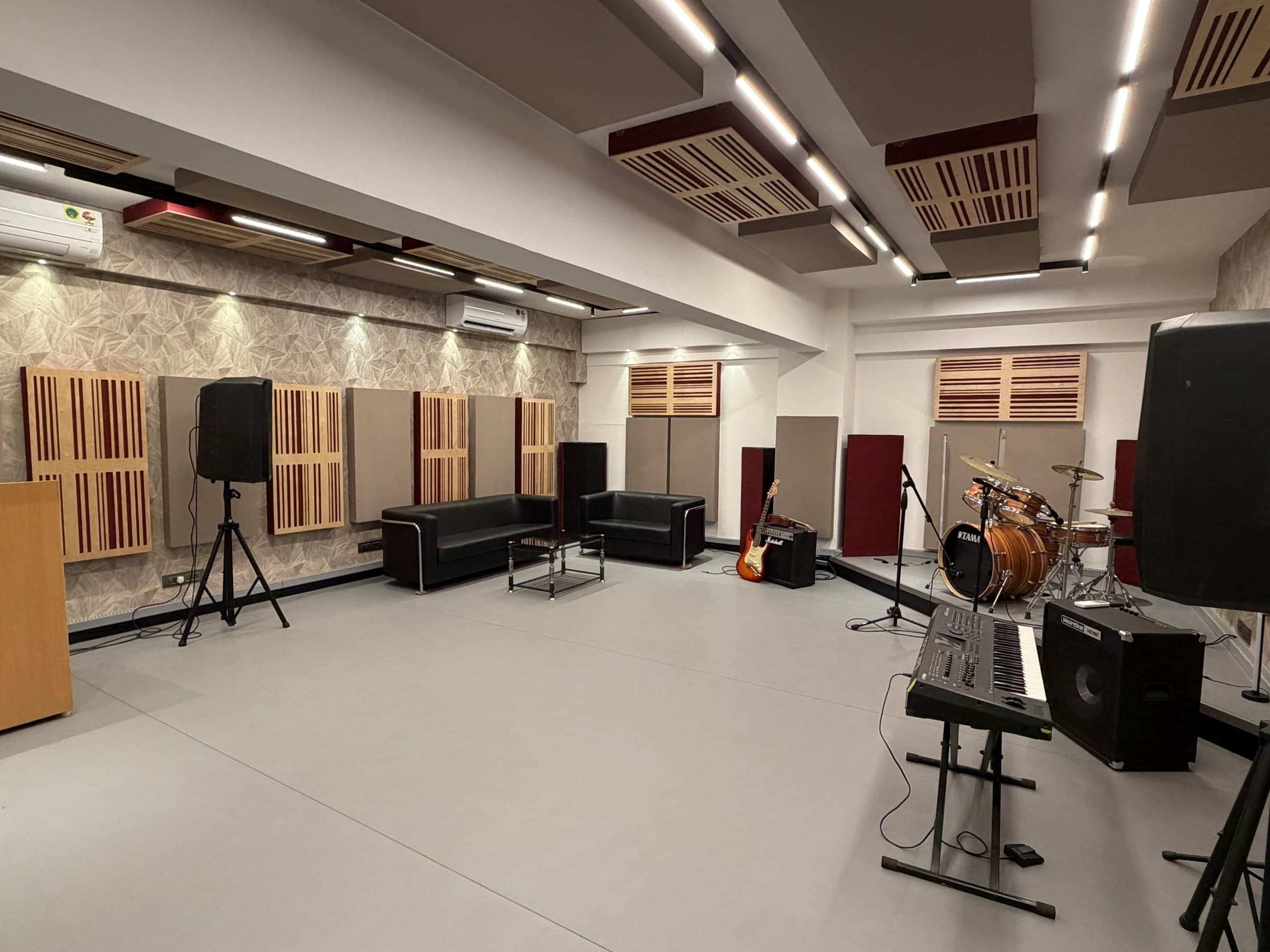Full view of the live room and lounge
